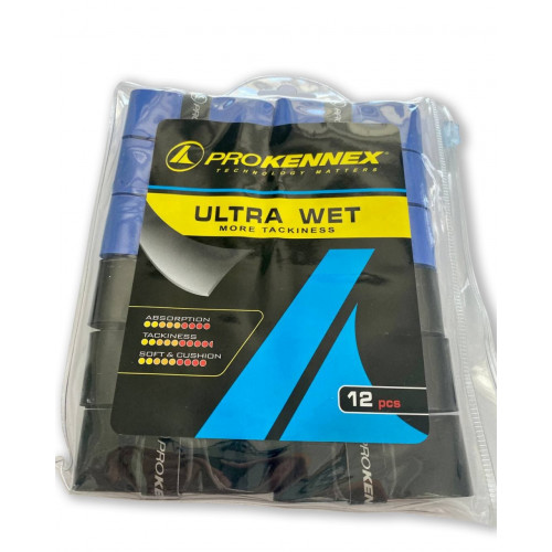 Комплект намоток на ракетку ProKennex Ultra Wet Over Grip 12 шт Синий-Черный (AYGP1803-BB) - фото 4